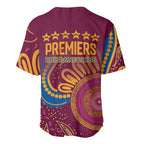 Brisbane Lions Championship Legacy Baseball Jersey Six Premiership Years Aboriginal Dot Art