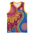 Brisbane Lions Championship Legacy Basketball Jersey Six Premiership Years Aboriginal Dot Art