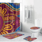 Brisbane Lions Championship Legacy Bathroom Set Six Premiership Years Aboriginal Dot Art