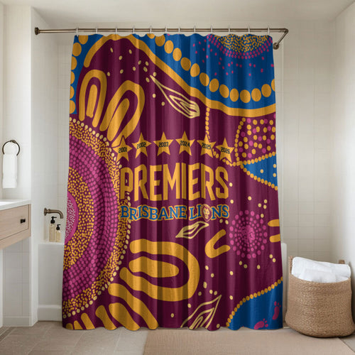 Brisbane Lions Championship Legacy Bathroom Set Six Premiership Years Aboriginal Dot Art