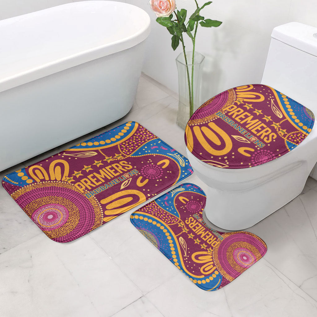 Brisbane Lions Championship Legacy Bathroom Set Six Premiership Years Aboriginal Dot Art