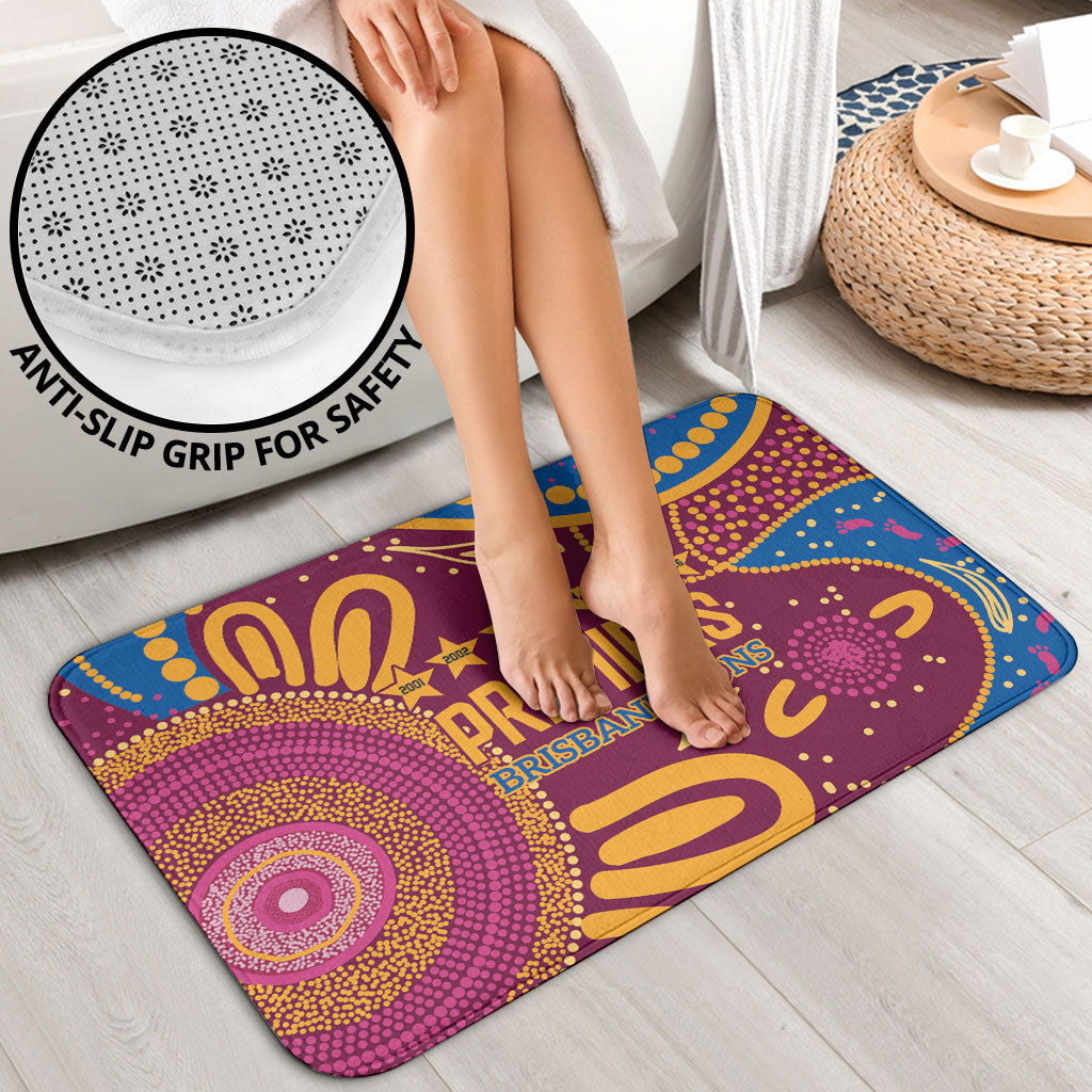 Brisbane Lions Championship Legacy Bathroom Set Six Premiership Years Aboriginal Dot Art