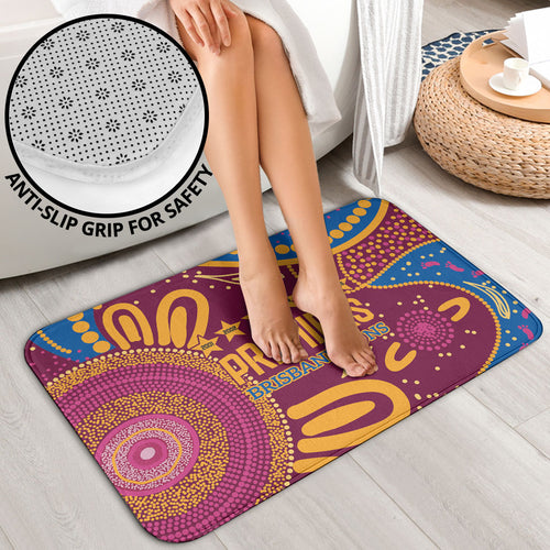 Brisbane Lions Championship Legacy Bathroom Set Six Premiership Years Aboriginal Dot Art