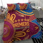 Brisbane Lions Championship Legacy Bedding Set Six Premiership Years Aboriginal Dot Art