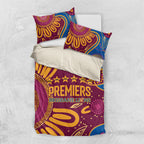 Brisbane Lions Championship Legacy Bedding Set Six Premiership Years Aboriginal Dot Art