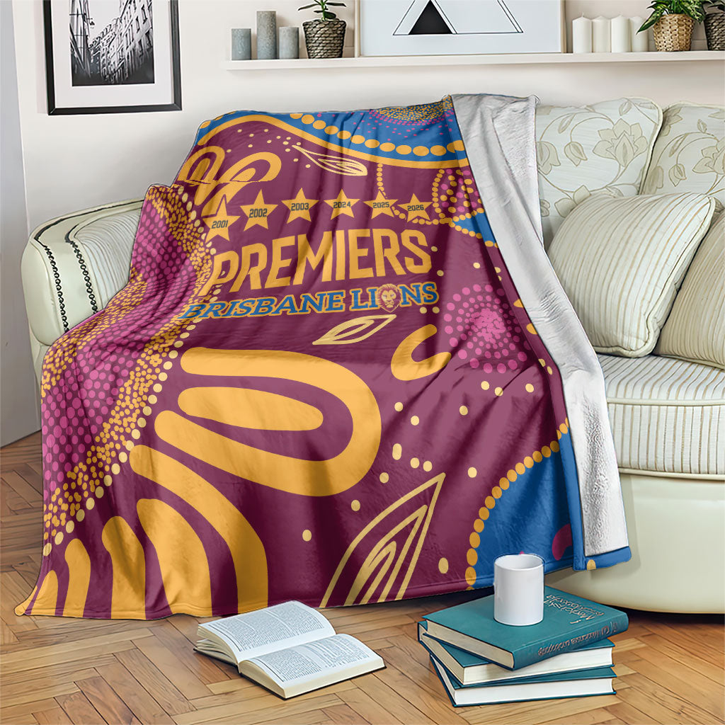 Brisbane Lions Championship Legacy Blanket Six Premiership Years Aboriginal Dot Art