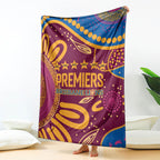 Brisbane Lions Championship Legacy Blanket Six Premiership Years Aboriginal Dot Art