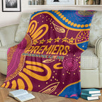 Brisbane Lions Championship Legacy Blanket Six Premiership Years Aboriginal Dot Art