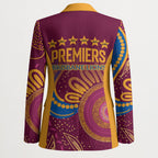 Brisbane Lions Championship Legacy Blazer Six Premiership Years Aboriginal Dot Art