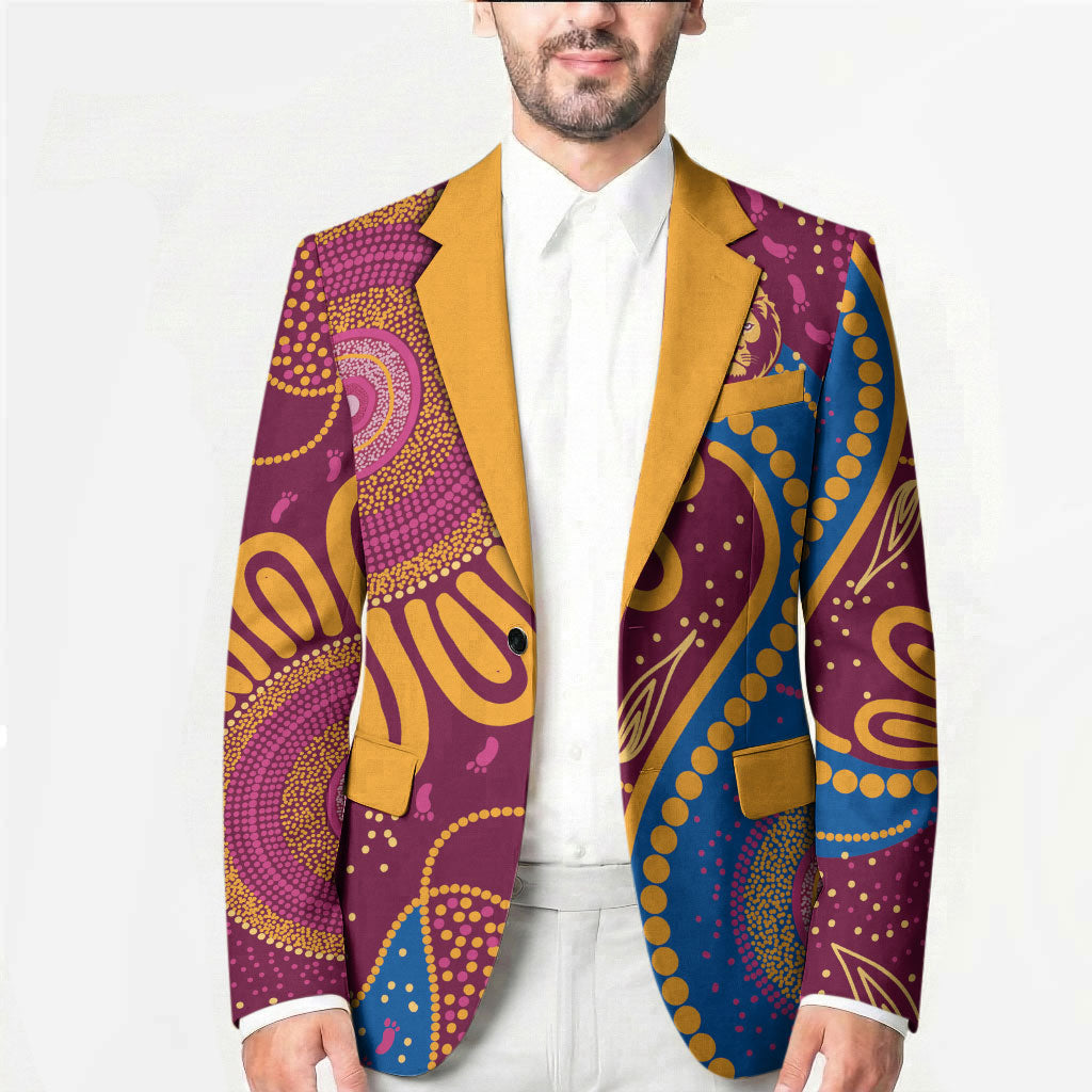 Brisbane Lions Championship Legacy Blazer Six Premiership Years Aboriginal Dot Art