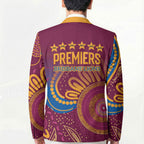 Brisbane Lions Championship Legacy Blazer Six Premiership Years Aboriginal Dot Art