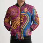 Brisbane Lions Championship Legacy Bomber Puffer Jacket Six Premiership Years Aboriginal Dot Art