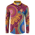 Brisbane Lions Championship Legacy Button Sweatshirt Six Premiership Years Aboriginal Dot Art