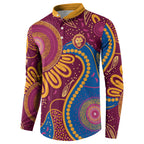 Brisbane Lions Championship Legacy Button Sweatshirt Six Premiership Years Aboriginal Dot Art