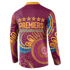 Brisbane Lions Championship Legacy Button Sweatshirt Six Premiership Years Aboriginal Dot Art