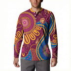 Brisbane Lions Championship Legacy Button Sweatshirt Six Premiership Years Aboriginal Dot Art