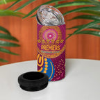Brisbane Lions Championship Legacy 4 in 1 Can Cooler Tumbler Six Premiership Years Aboriginal Dot Art