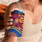 Brisbane Lions Championship Legacy 4 in 1 Can Cooler Tumbler Six Premiership Years Aboriginal Dot Art