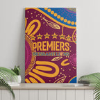 Brisbane Lions Championship Legacy Canvas Wall Art Six Premiership Years Aboriginal Dot Art