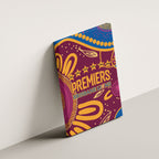 Brisbane Lions Championship Legacy Canvas Wall Art Six Premiership Years Aboriginal Dot Art