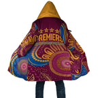 Brisbane Lions Championship Legacy Cloak Six Premiership Years Aboriginal Dot Art