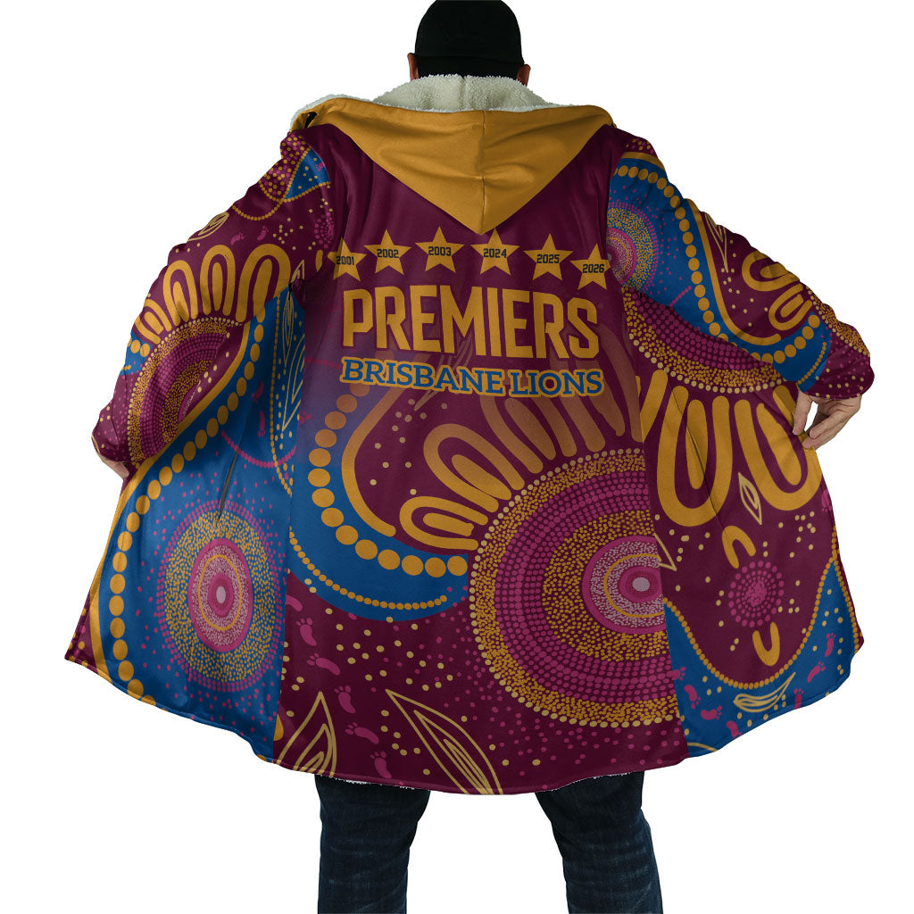Brisbane Lions Championship Legacy Cloak Six Premiership Years Aboriginal Dot Art