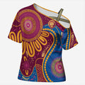 Brisbane Lions Championship Legacy Cross Shoulder Shirt Six Premiership Years Aboriginal Dot Art