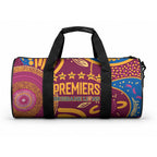 Brisbane Lions Championship Legacy Duffle Bag Six Premiership Years Aboriginal Dot Art