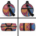 Brisbane Lions Championship Legacy Duffle Bag Six Premiership Years Aboriginal Dot Art