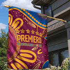 Brisbane Lions Championship Legacy Garden Flag Six Premiership Years Aboriginal Dot Art