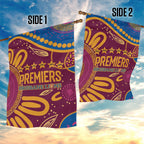 Brisbane Lions Championship Legacy Garden Flag Six Premiership Years Aboriginal Dot Art