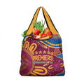 Brisbane Lions Championship Legacy Grocery Bag Six Premiership Years Aboriginal Dot Art