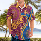 Brisbane Lions Championship Legacy Hawaiian Shirt Six Premiership Years Aboriginal Dot Art