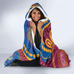 Brisbane Lions Championship Legacy Hooded Blanket Six Premiership Years Aboriginal Dot Art
