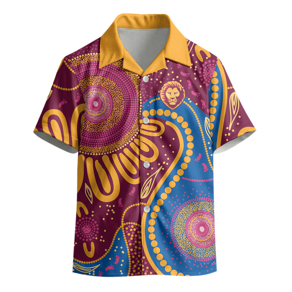 Brisbane Lions Championship Legacy Kid Hawaiian Shirt Six Premiership Years Aboriginal Dot Art