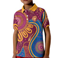 Brisbane Lions Championship Legacy Kid Polo Shirt Six Premiership Years Aboriginal Dot Art