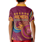 Brisbane Lions Championship Legacy Kid Polo Shirt Six Premiership Years Aboriginal Dot Art