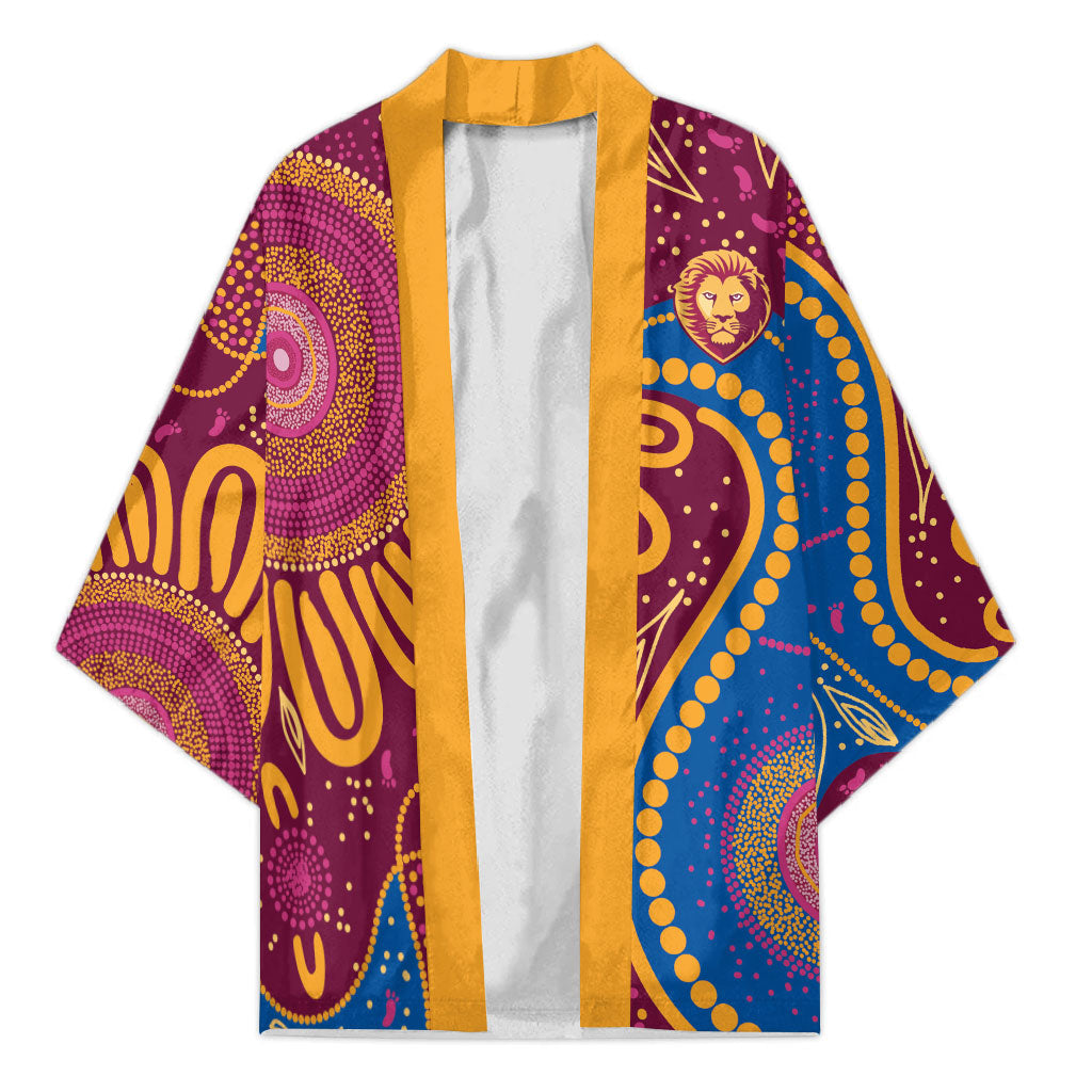 Brisbane Lions Championship Legacy Kimono Six Premiership Years Aboriginal Dot Art