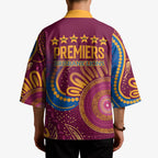 Brisbane Lions Championship Legacy Kimono Six Premiership Years Aboriginal Dot Art