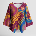 Brisbane Lions Championship Legacy Kimono Sleeve Blouse Six Premiership Years Aboriginal Dot Art
