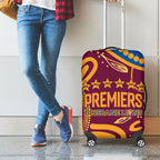 Brisbane Lions Championship Legacy Luggage Cover Six Premiership Years Aboriginal Dot Art