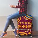 Brisbane Lions Championship Legacy Luggage Cover Six Premiership Years Aboriginal Dot Art