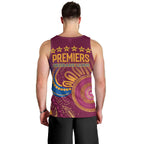 Brisbane Lions Championship Legacy Men Tank Top Six Premiership Years Aboriginal Dot Art