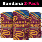 Brisbane Lions Championship Legacy Neck Gaiter Six Premiership Years Aboriginal Dot Art