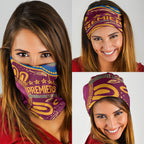 Brisbane Lions Championship Legacy Neck Gaiter Six Premiership Years Aboriginal Dot Art