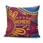 Brisbane Lions Championship Legacy Pillow Cover Six Premiership Years Aboriginal Dot Art