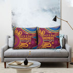 Brisbane Lions Championship Legacy Pillow Cover Six Premiership Years Aboriginal Dot Art