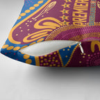 Brisbane Lions Championship Legacy Pillow Cover Six Premiership Years Aboriginal Dot Art