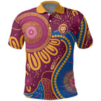 Brisbane Lions Championship Legacy Polo Shirt Six Premiership Years Aboriginal Dot Art