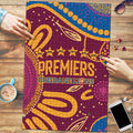 Brisbane Lions Championship Legacy Puzzle Six Premiership Years Aboriginal Dot Art
